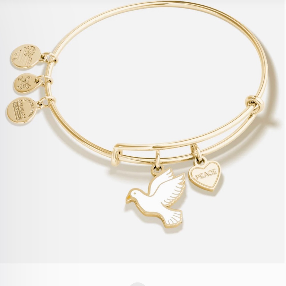🕊️Alex and Ani Peace Dove Duo Charm Bangle Bracelet